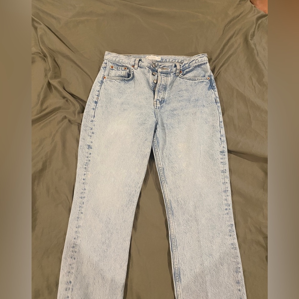 Top shop size 8 cropped light acid wash jeans